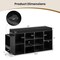 Black 10-Cubby Shoe Storage Bench with Cushion, Adjustable Shelves & Umbrella Holder